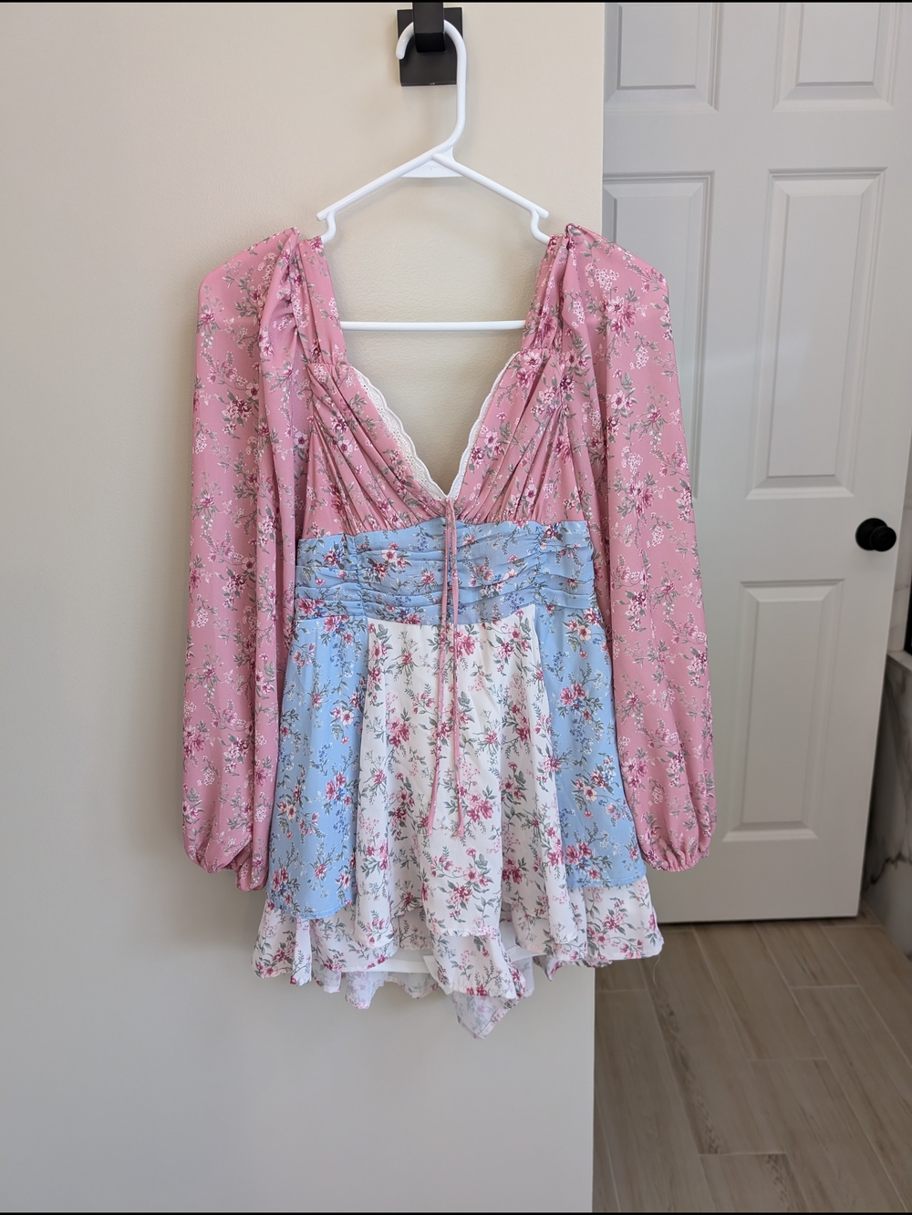 Altar'd State Pink Blue Floral Romper